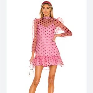 Rorra Dress
LIKELY Pink Polka Dot Ruffle Dress